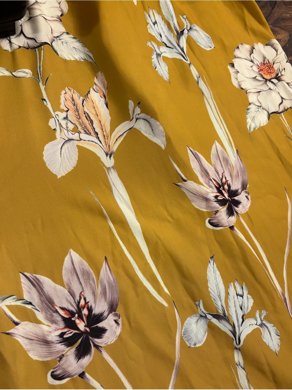 NWT ASOS Mustard Floral Sleeveless Midi Dress Size 4 Twist Back Cutout - Picture 8 of 12